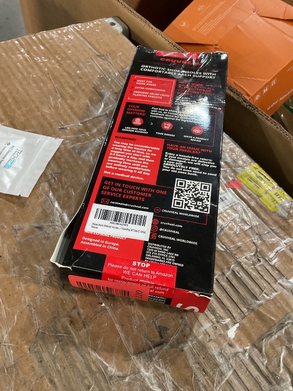 Photo 1 of (New) Work Orthotic Insoles - Anti Fatigue Medium Arch Support Shoe Insert Men Women - Plantar Fasciitis Flat Feet - Relieve Foot Pain - Work Boot Insoles Standing All Day (S, Gray)