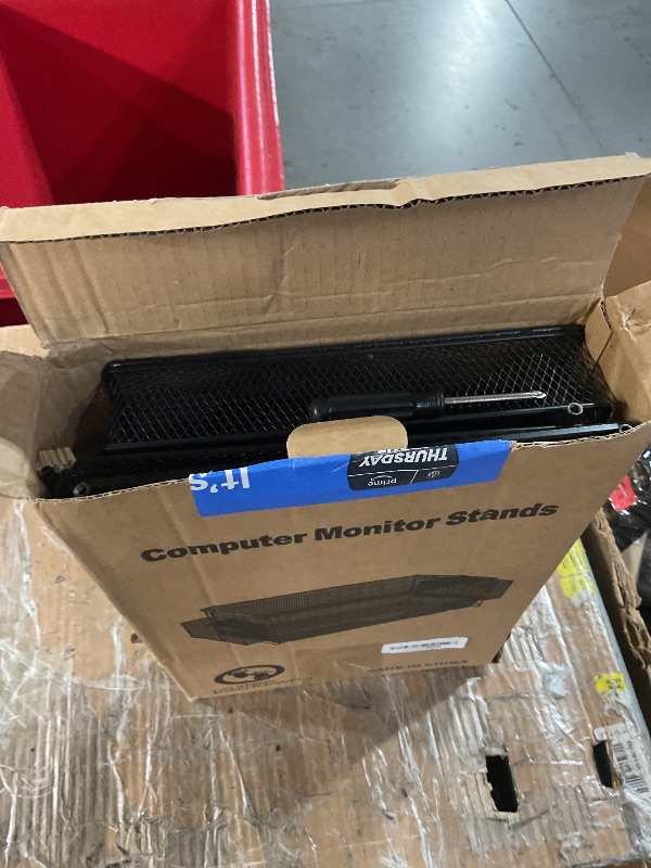 Photo 1 of ***SEE NOTES*** AUPSEN 2 Tier Computer Monitor Stands with Drawer and 2 Pencil Holder, Metal Monitor Stand Monitor riser, Computer Desk Organizer and Accessories for Laptop, Computer, Printer, Office Supplies(Black)