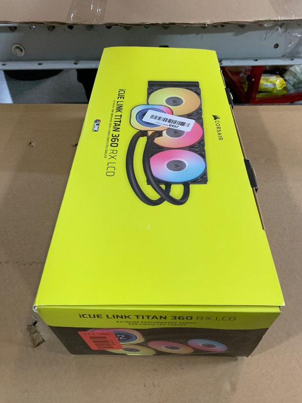 Photo 1 of ***Missing screws, washers and link cables***
CORSAIR iCUE Link Titan 360 RX LCD Liquid CPU Cooler – 360mm AIO – Low-Noise – FlowDrive Cooling Engine – Intel LGA 1851/1700, AMD AM5/AM4 – 3X RX120 RGB Fans – iCUE Link System Hub Included – Black