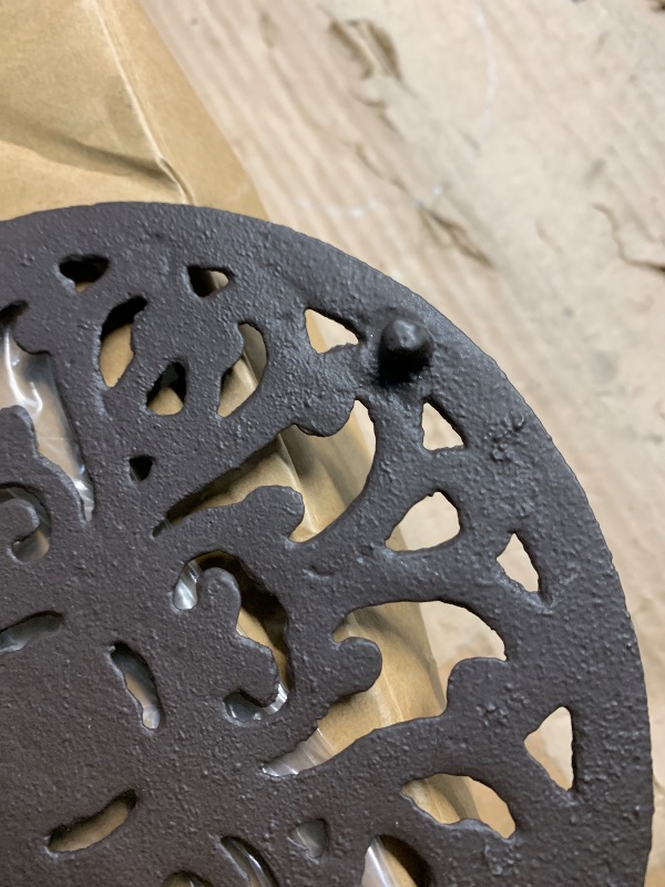 Photo 1 of ***(MISSING PART)***HERNGEE 2 Pack Round Cast Iron Trivet, 6.7 Inch Heavy-Duty Trivets for Hot Dishes, Pots and Pans, with Rubber Feet Non-Slip, Rustic Cast Iron Holder for Kitchen Dining Table Countertop