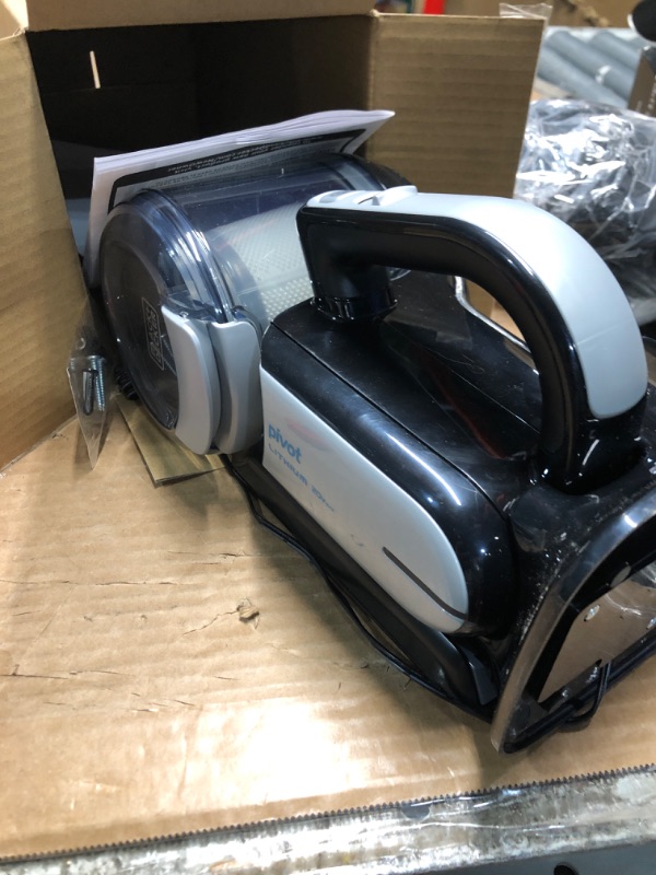 Photo 1 of *USED MISSING PIECES*BLACK+DECKER dust buster PIVOT VAC Handheld Vacuum Cordless, Car Vacuum Portable Rechargeable, Extendible Crevice Tool and 200 Degree Pivoting Nozzle, Strong Suction, Lightweight (BDH2000PL)
