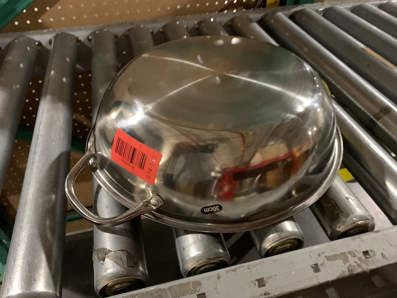 Photo 1 of ***DAMAGED - SEE NOTES/PICTURES*** Tofficu Stainless Steel Hot Pot with Divider 12.6 Inch Dual Section Shabu Shabu Pan for Family Party Cooking on Induction and Gas Stoves