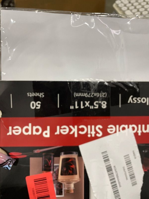 Photo 1 of (50 Sheets) Koala Glossy Sticker Paper for Inkjet Printer, Printable Sticker Paper White, 8.5x11 Inch Self-Adhesive Photo Sticker Printer Paper