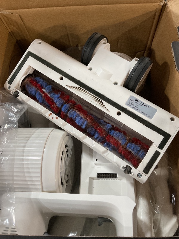 Photo 1 of * bristles has hair in it *
BUTY BULU Cordless Stick Vacuum Cleaner, 30KPa Handheld 2200mAh Rechargeable Battery Lightweight Small Vac Electirc Broom, 40Mins Runtime for Home Hard Floor Carpet Pet Hair Cleaning, LED Screen