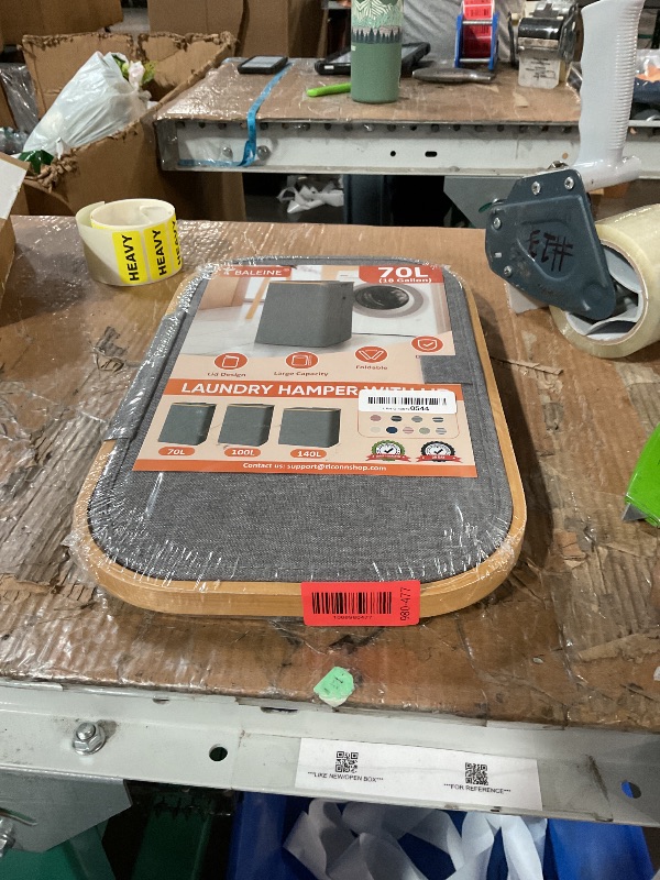 Photo 1 of * factory sealed *
BALEINE Laundry Hamper with Lid, Tall Laundry Baskets with Bamboo Pull Handles, Large Laundry Bin with Internal Support (18 Gal/70L, Grey)