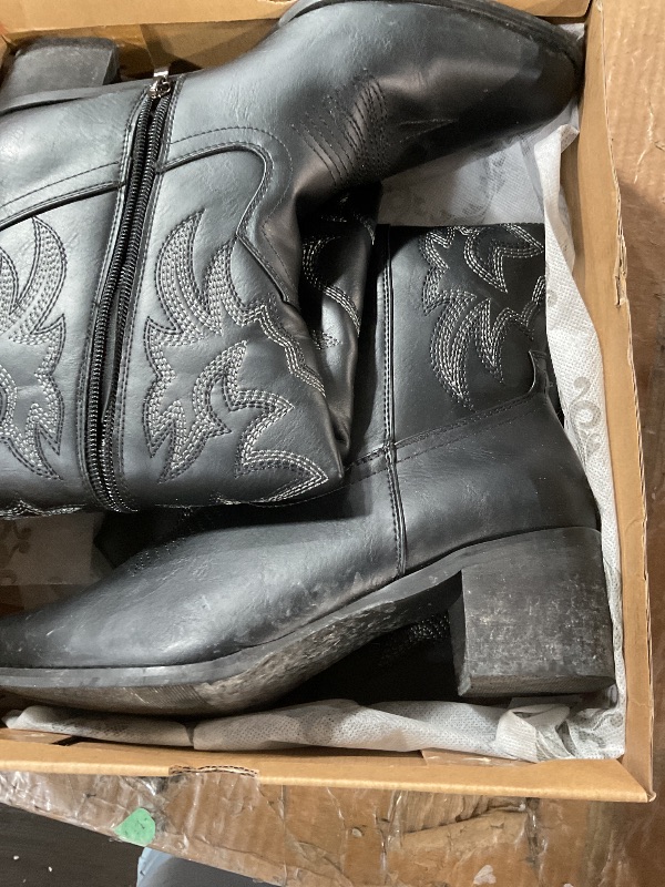 Photo 1 of * boots are dirty *
IUV Cowboy Boots For Women Knee High Western Cowgirl Boots Snip Toe Side Zipper Chunky Heel. size 9.