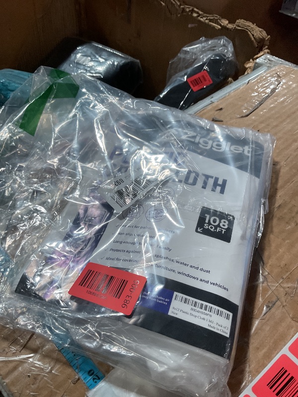 Photo 1 of (2 Pack - 9x12 ft) 1 Mil Plastic Drop Cloth for Painting, Clear Non-Slip & Waterproof Painters Tarp, Ideal Floor Protector & Furniture Covering, Plastic Sheets Dust Cover