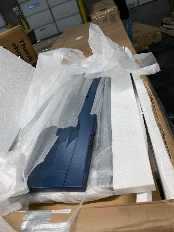 Photo 1 of ***Missing countertop****Ball & Cast 51" Farmhouse 4-Doors Storage Sideboard Buffet Cabinet w/Adjustable Shelves & Retro Handle, Wooden Coffee Accent Cabinet Console Table for Entryway Kitchen Dining Living, Navy Blue