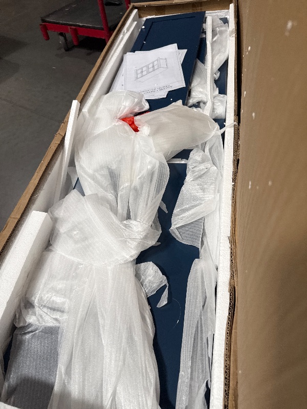 Photo 1 of ***Missing countertop****Ball & Cast 51" Farmhouse 4-Doors Storage Sideboard Buffet Cabinet w/Adjustable Shelves & Retro Handle, Wooden Coffee Accent Cabinet Console Table for Entryway Kitchen Dining Living, Navy Blue