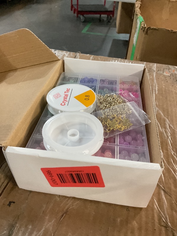 Photo 1 of ?2 Pack? More Than 1300PCS Round Glass Beads for Jewelry Making,48 Colors 8mm Crystal Beads for Bracelets Jewelry Making and DIY Crafts, 2 Box Round Beads Suitable for Beginners. (Solid+Printing)