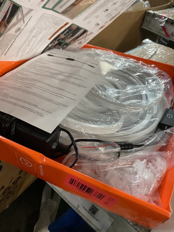 Photo 1 of ***(HEAVILY USED/ MINOR DAMAGE)***Lamomo LED Neon Lights, 24V Warm White Dimmable LED Rope Lights, 65.6ft Waterproof Flexible LED Strip Lights, Silicone 3000K Neon LED Strip for Bedroom Indoor Outdoor Decor