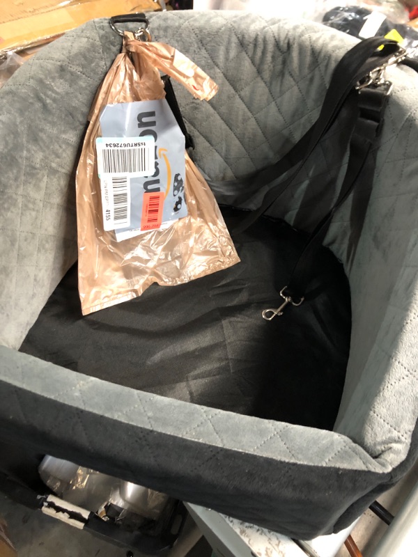 Photo 1 of (missing inside cushion)(see all images) NEEZUKAR Dog Car Seat for Small Dogs,Detachable Washable Dog Booster Seat Under 30lbs, Pet Car Seat Travel Bed with Storage Pockets and Dog Safety Belt (Black/Grey)