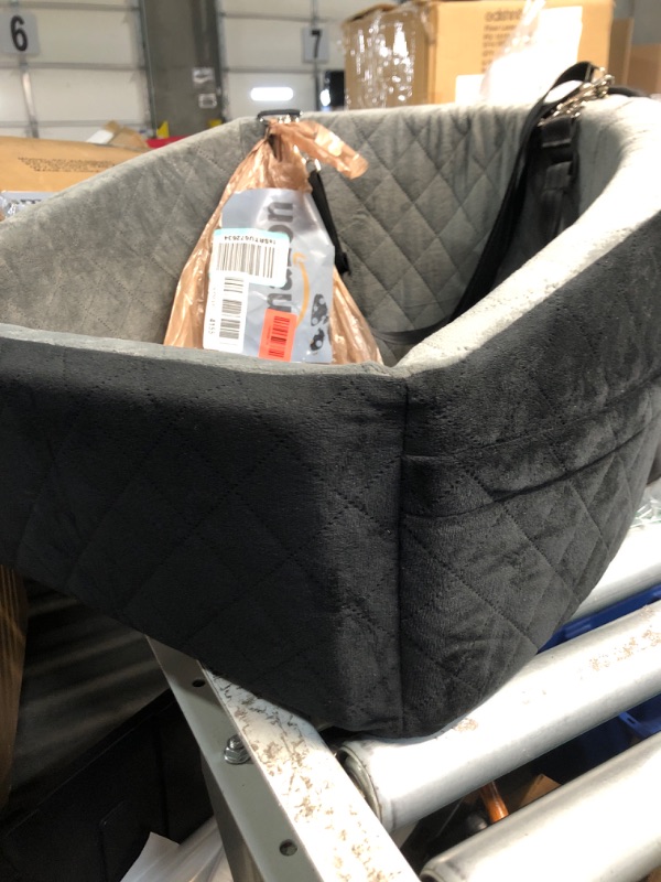 Photo 1 of (missing inside cushion)(see all images) NEEZUKAR Dog Car Seat for Small Dogs,Detachable Washable Dog Booster Seat Under 30lbs, Pet Car Seat Travel Bed with Storage Pockets and Dog Safety Belt (Black/Grey)
