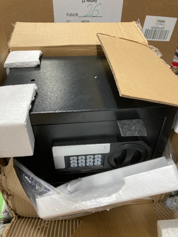 Photo 1 of 1.2 Cub Small Fireproof Safe for Home, Personal Fire Safe Box with Digital Keypad Key and Removable Shelf, Small Security Box for Money Firearm Medicine Valuables