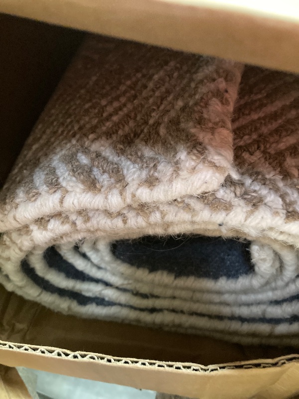 Photo 2 of Modern Herringbone Chevron Collection Handcrafted Wool Area Rug - Durable, Zigzag Pattern, for High Traffic, Contemporary Design for Living Room, Bedroom, Dining Room Decor (Sand Beige, 8' x 10')