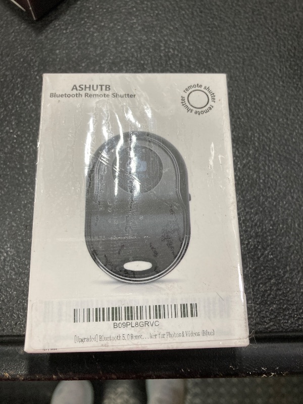 Photo 1 of [Upgraded] Bluetooth 5.0 Remote Shutter for iPhone & Android Camera Wireless Remote Control Selfie Button for iPad iPod Tablet, HD Selfie Clicker for Photos & Videos (Blue) 2PACK