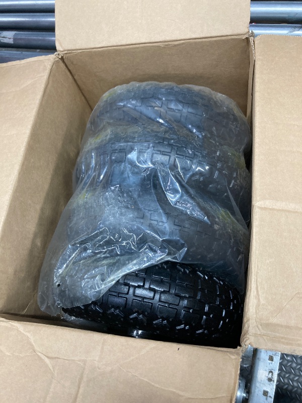 Photo 1 of (4 Pack) AR-PRO 10" Heavy-Duty Replacement Tire and Wheel - 4.10/3.50-4" with 10" Inner Tube, 5/8" Axle Bore Hole, 2.2" Offset Hub and Double Sealed Bearings for Hand Trucks and Gorilla Cart