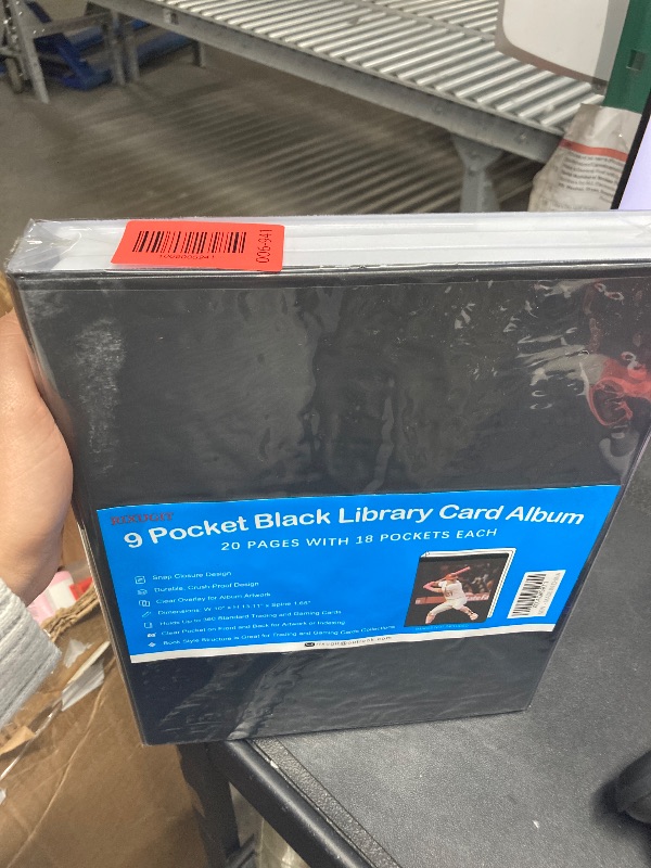 View 2 of 1 Black 9-Pocket Card Album - 20-Page Organizer Holds 360 Cards, Side Loading Design, Card Binder for Trading Cards, Sports Cards, Baseball Card, Portable Collector Album with Easy Snap Closure