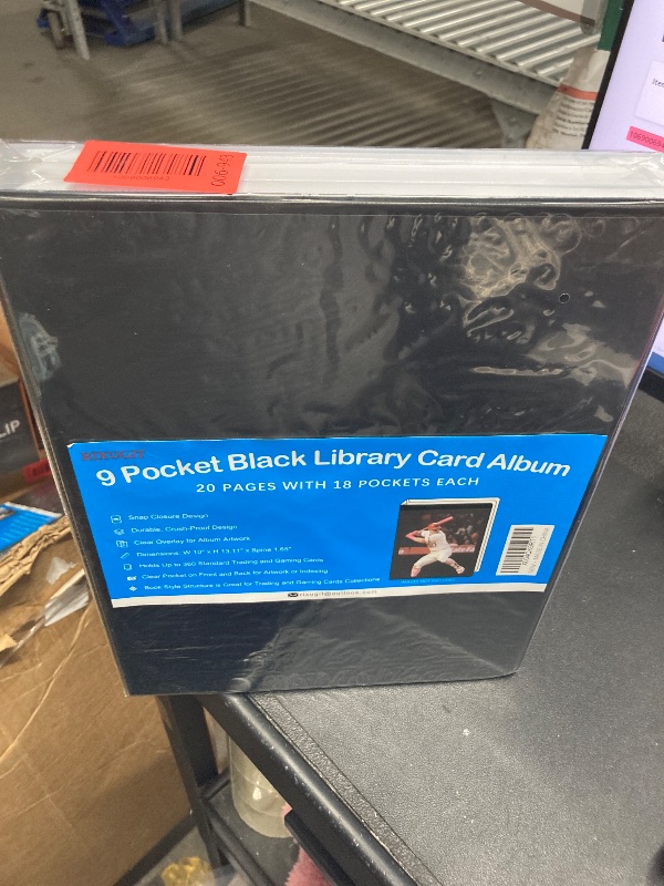 View 2 of 1 Black 9-Pocket Card Album - 20-Page Organizer Holds 360 Cards, Side Loading Design, Card Binder for Trading Cards, Sports Cards, Baseball Card, Portable Collector Album with Easy Snap Closure
