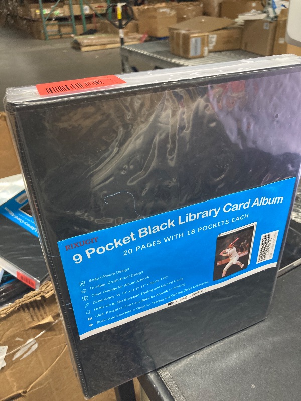View 2 of 1 Black 9-Pocket Card Album - 20-Page Organizer Holds 360 Cards, Side Loading Design, Card Binder for Trading Cards, Sports Cards, Baseball Card, Portable Collector Album with Easy Snap Closure
