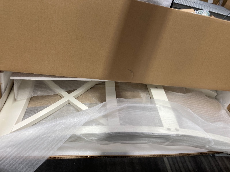 Photo 1 of  Boston X-Back Chair for Dining Room with Faux Leather Seat - White - Set of 2