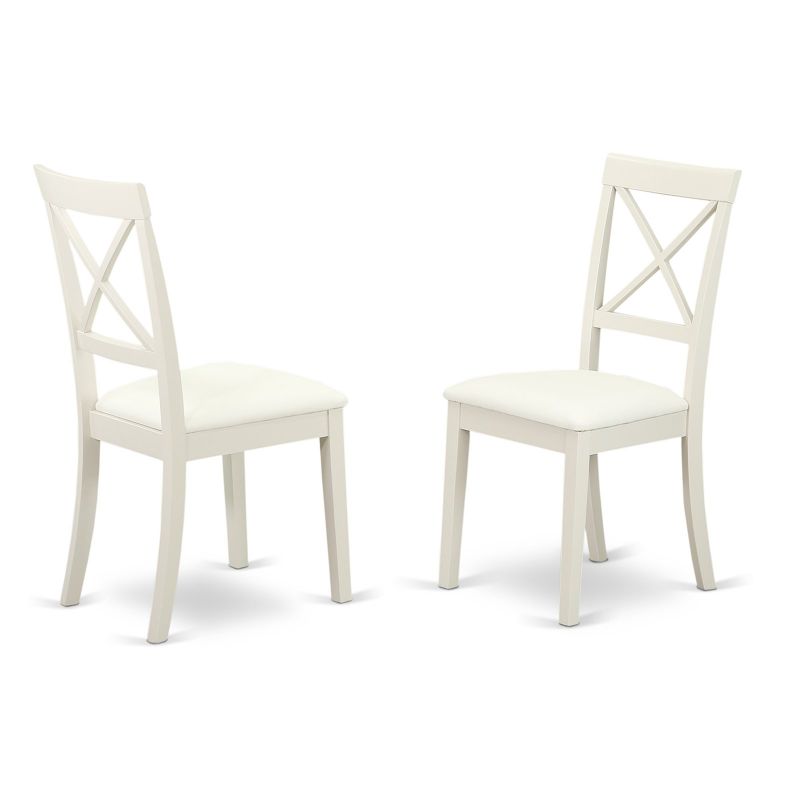 Photo 1 of  Boston X-Back Chair for Dining Room with Faux Leather Seat - White - Set of 2