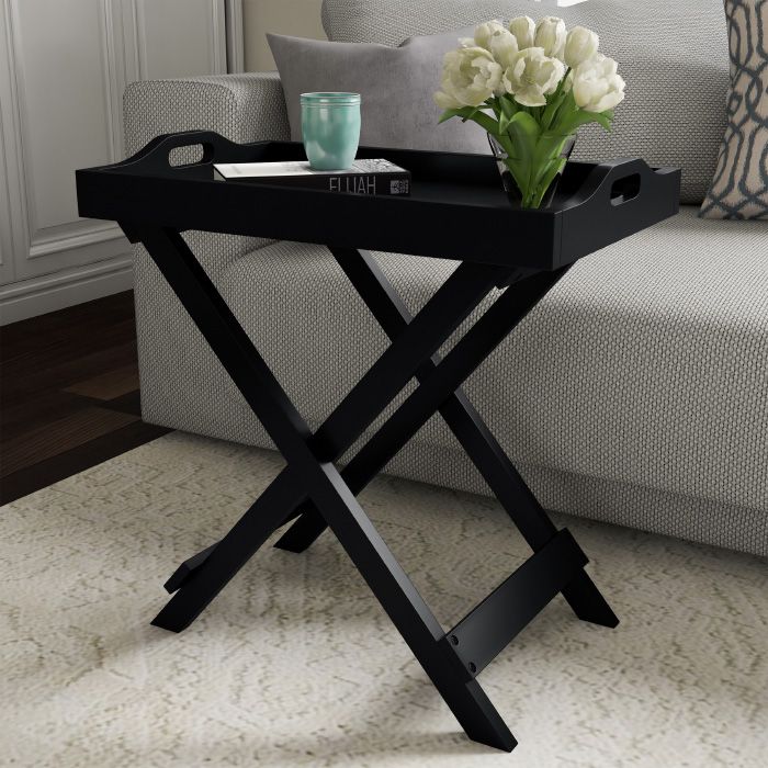 Photo 1 of LAVISH HOME 80-FT-10 Lavish Home End Table - Black. 2 pc