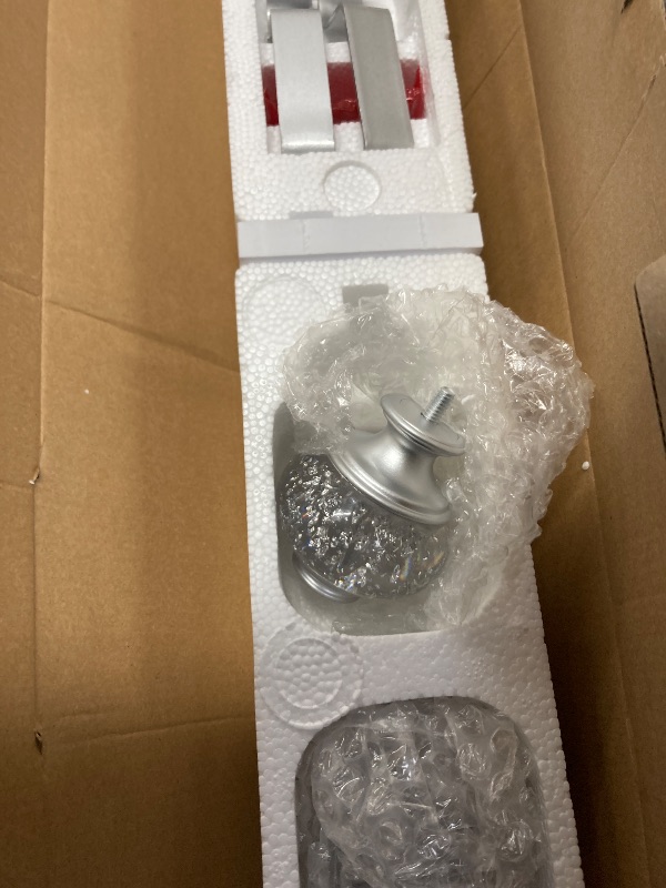 Photo 1 of 1 Inch Curtain Rods 72 to 144 Inches (6 to 12 ft) Telescoping Single Drapery Rod, USFOOK Heavy Duty Curtain Rods for Windows with Silver Decorative Translucent Finials