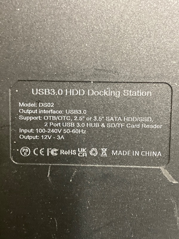 Photo 1 of ***(MISSING POWER CORD)*** Hard Drive Docking Station RSHTECH USB 3.0 Aluminum Dual Bay Hard Drive Dock for 2.5" & 3.5" SATA HDD SSD with SD/Micro SD Card Reader and Offline Clone/Duplicator Function Support 16TB Tool-Free