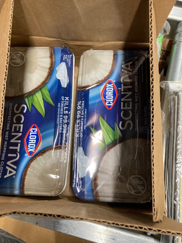 Photo 1 of **2 pak **Clorox Scentiva Disinfecting Wet Mopping Cloths, Coconut and Waterlily, 24 Refills (Pack May Vary)