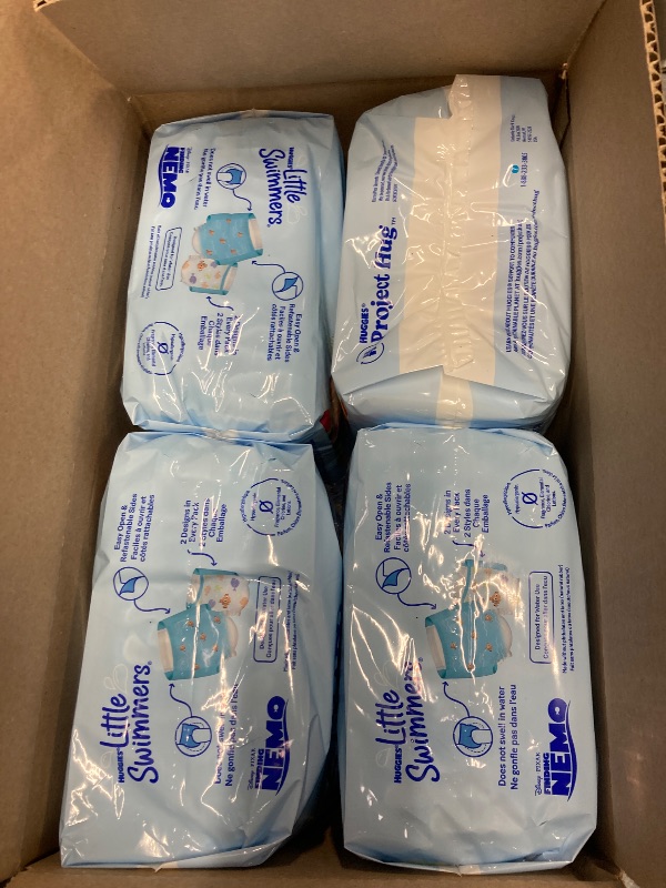 Photo 1 of **4 PAK**Huggies Little Swimmers Disposable Swimming Diapers, Size 4 (24-34 lbs), 18 Ct