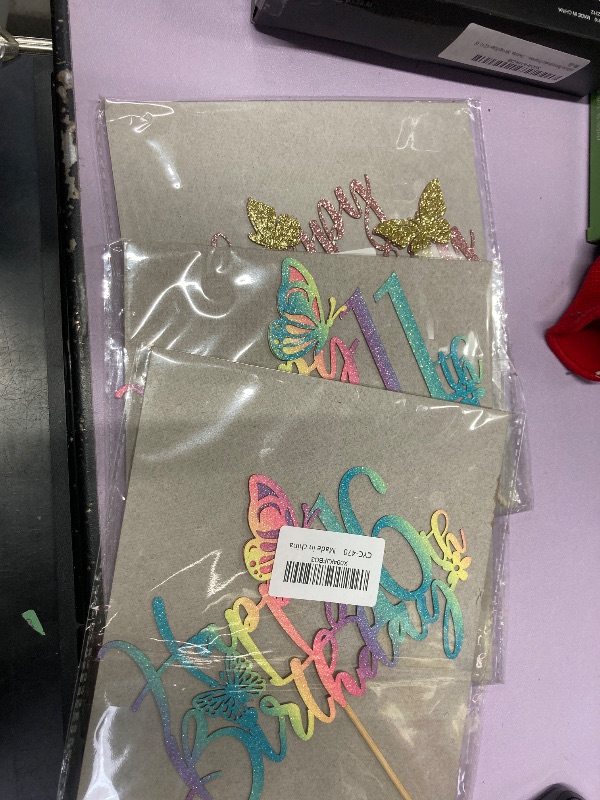 Photo 1 of **3 pak **Dxsdgetue Happy 16th Birthday Cake Topper-Color Glitter 3D Butterfly 16 Birthday Cake Topper, Butterfly theme party Cake Decor (16th)