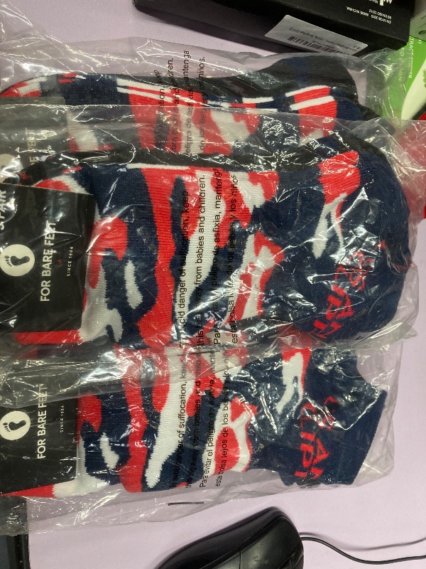 Photo 1 of *3pak **For Bare Feet NBA LOS ANGELES CLIPPERS CAMO BOOM 3 Pack Ankle Sock Team Colors Large