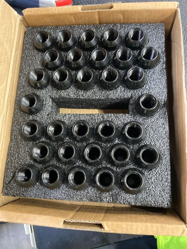 View 1 of ***Missing Lug key***glorider 32pcs M14x1.5 Lug Nuts Spline Black, 14x1.5 Aftermarket Wheel Lug Nuts for F150 F250 F350 Silverado Sierra Ram 2500 3500 with 1 Socket Keys Long Extended***Missing Lug key***