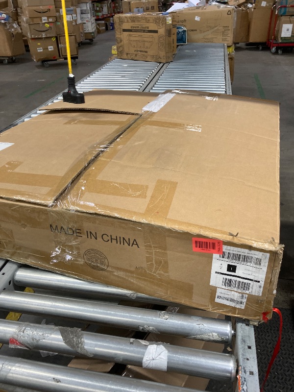 Photo 1 of ***MISSING 2 LEGS, 1 SUPPORT BAR & THE SIDES***FShahoo Convertible Folding Futon Sofa Bed Sleeper Couch for Living Room Faux Leather Upholstered Loveseat w/Removable Armrests, Metal Legs, 2 Cup Holders, ***MISSING 2 LEGS, 1 SUPPORT BAR & THE SIDES***THERE