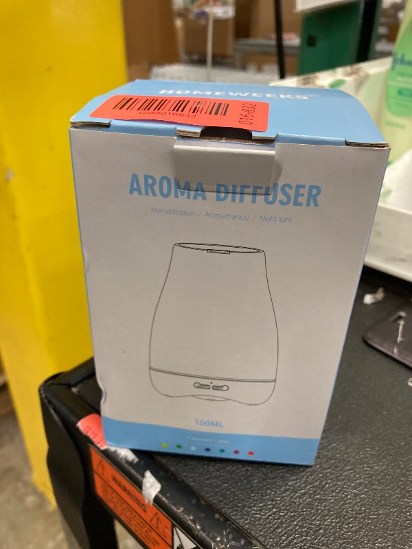 Photo 1 of Homeweeks Diffusers, 100ml Colorful Essential Oil Diffuser with Adjustable Mist Mode, Auto Off Aroma for Bedroom/Office/Trip (100 ML 1 Pack)
