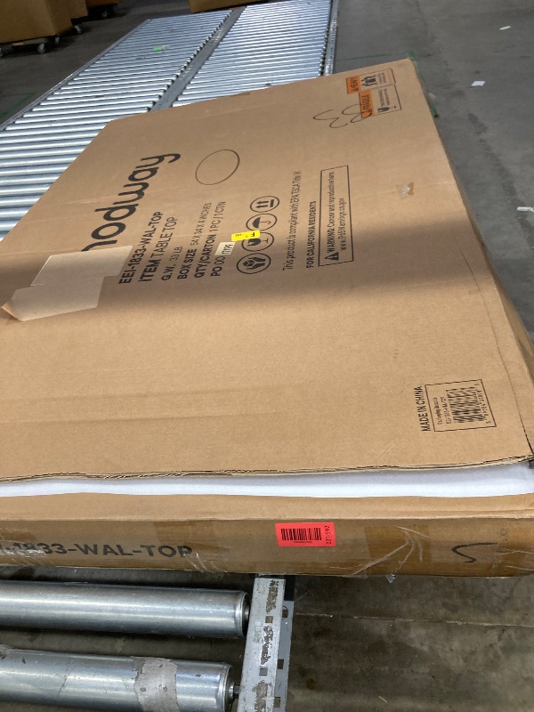 Photo 1 of ***PARTIAL SET, MISSING LEG***Modway Lippa 48" Oval-Shaped Mid-Century Modern Dining Table with Walnut Top and Black Base