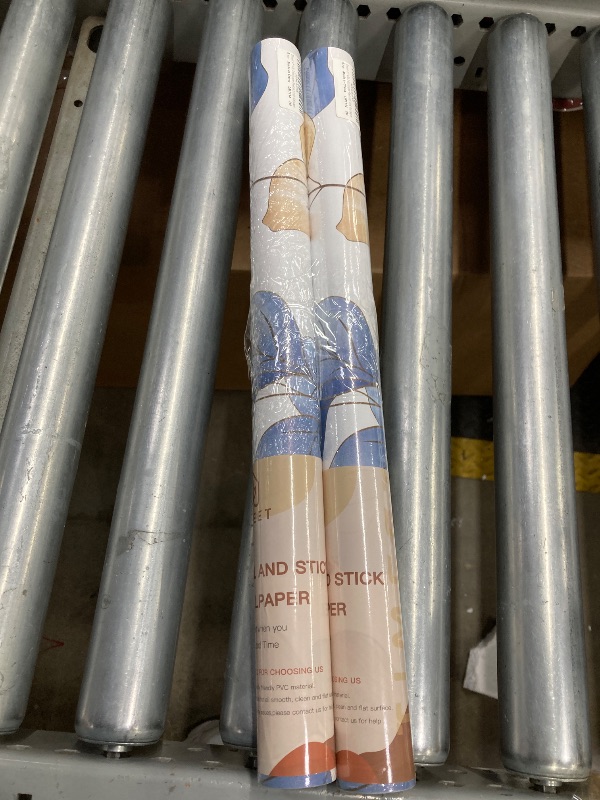 Photo 1 of ***PACK OF 2 ***Timeet Peel and Stick Wallpaper Boho Leaf Contact Paper Removable Self Adhesive Vinyl Wall Paper Blue and White Wall Mural Decoral for Cabinets and Drawers Countertops Waterproof 17"x 78.7"