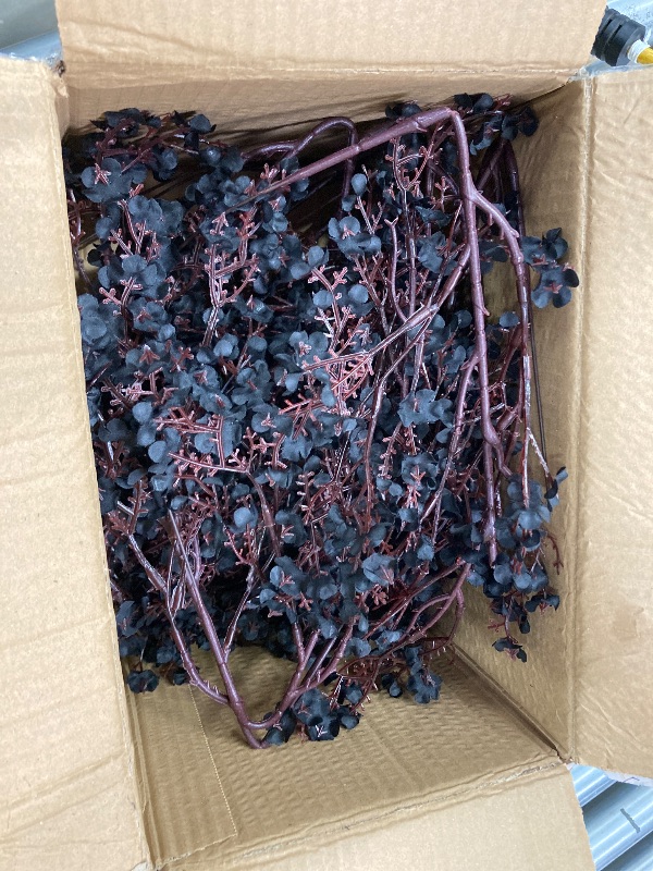 Photo 1 of ***VASE IS NOT INCLUDED***JAKY-Global Babys Breath Fabric Cloth Artificial Flowers 12 Bundle European Fake Silk Plants Decor Wedding Party Decoration Bouquets Real Touch DIY Home Garden (Black-12pcs)***VASE IS NOT INCLUDED***