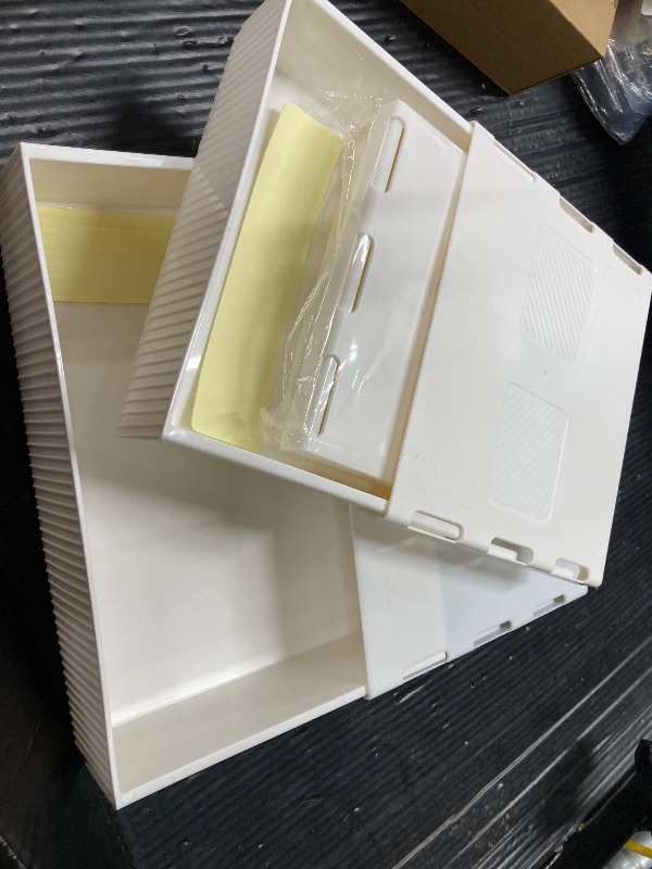 Photo 1 of ***ADHESIVE IS MISSING***YOUEON 3 Pack Under Desk Drawer Slide Out, Self-Adhesive Under Table Drawer, Hidden Attachable Under Desk Storage Drawers, Stick on Drawers for Office, Home, School, White***ADHESIVE IS MISSING***