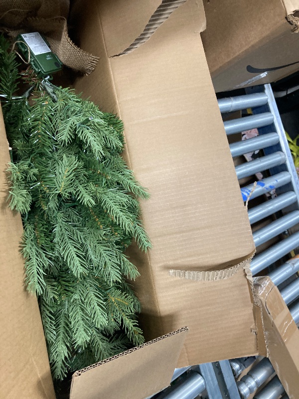 Photo 1 of 24" Artificial Christmas Tree Fake Small Fir Tree for Home Farmhouse Tabletop Mantel Windowsill Holiday Christmas Decorations Indoor