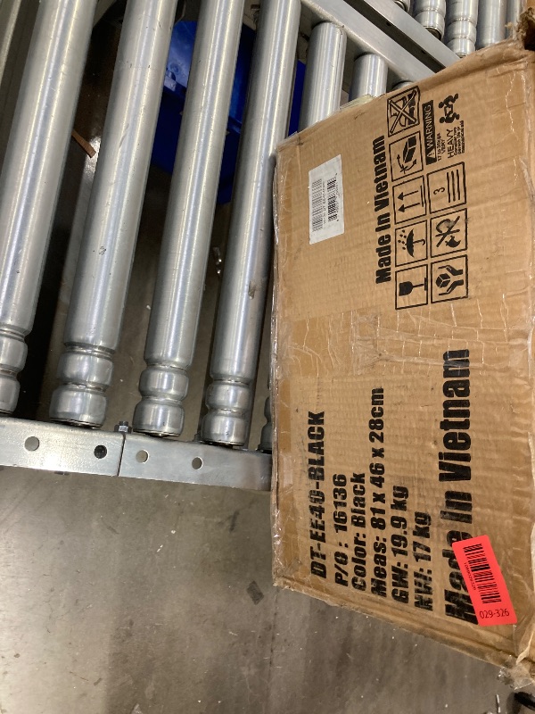 Photo 1 of ****PARTIAL SET, BOX 2 ONLY ****** FDW | 5-Piece Dining Table Set | Black | Glass Kitchen Table with 4 Upholstered Chairs and Faux Leather Cushions | Space-Saving and Modern Design | for Dining Room, Easy to Assemble