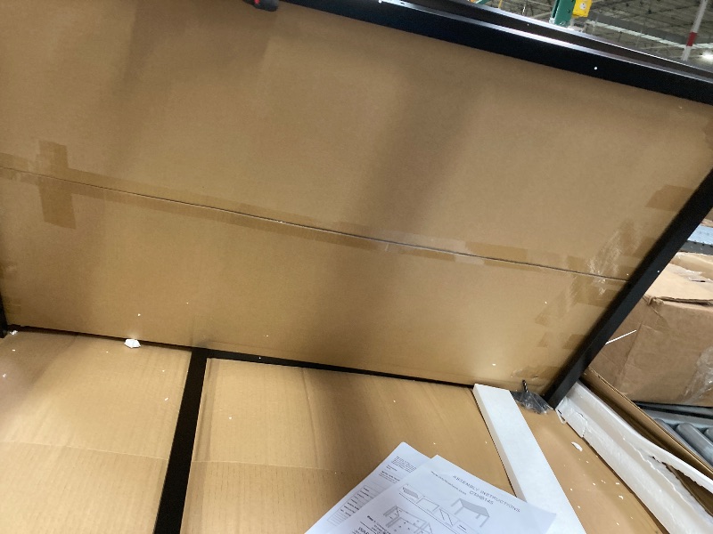 Photo 1 of 
51.2" Glass Dining Table for 6 People, Rectangular Black Kitchen Table with Tempered Glass Top and Metal Legs