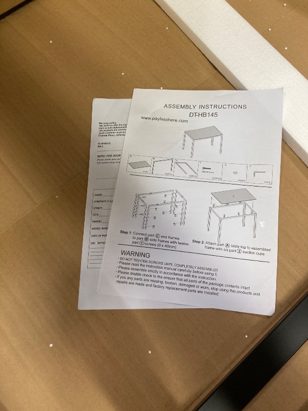 Photo 1 of 
51.2" Glass Dining Table for 6 People, Rectangular Black Kitchen Table with Tempered Glass Top and Metal Legs
