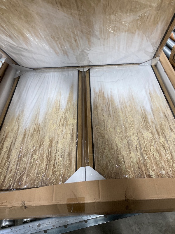 Photo 1 of Deco 79 Canvas Geode Ombre Framed Wall Art with Gold Frame, Set of 3 32", 16", 16" W, Gold
