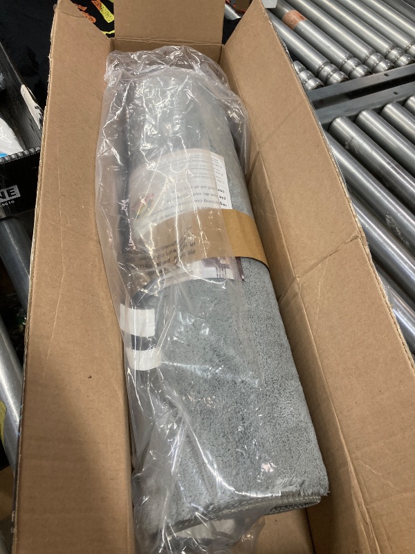 Photo 1 of  Small Bathroom Ru Non Slip Gray Fluffy Bath Mat for Bathroom Floor Washable Plush Luxury Bath Rug for Tub Soft Shaggy Absorbent Shower Mat