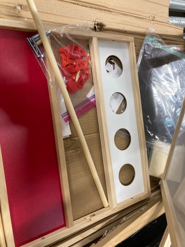 View 7 of ***2 LEGS ARE BROKEN***JOYOOSS Kids Wooden Easel with Paper Roll - Adjustable Magnetic Double Sided Drawing Board Whiteboard & Chalkboard Dry Easel Board,Children Art Easel for 3~12 Years Kids Boys Girls Painting Drawing***2 LEGS ARE BROKEN**