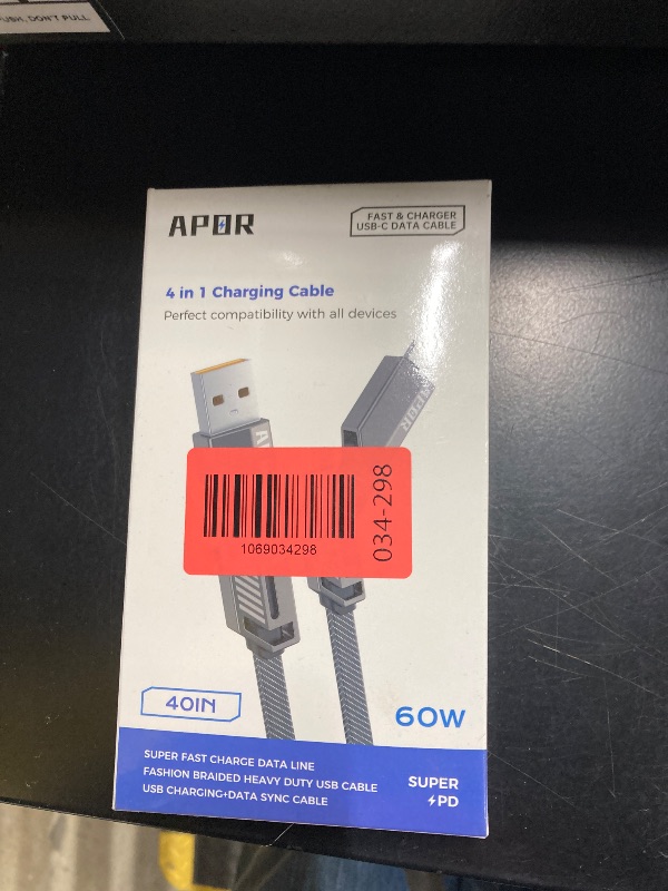 Photo 1 of [One is Enough] 4-in-1 Compatible with USB C to Lightning Cable, 60W High-Speed Charging & Fast Data Transfer,CarPlay & Android Auto Support Multi Charger Cord Combo for iPhone/Samsung/iPad,5FT