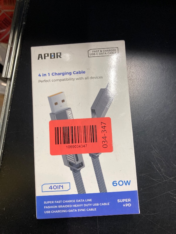 Photo 1 of [One is Enough] 4-in-1 Compatible with USB C to Lightning Cable, 60W High-Speed Charging & Fast Data Transfer,CarPlay & Android Auto Support Multi Charger Cord Combo for iPhone/Samsung/iPad,5FT