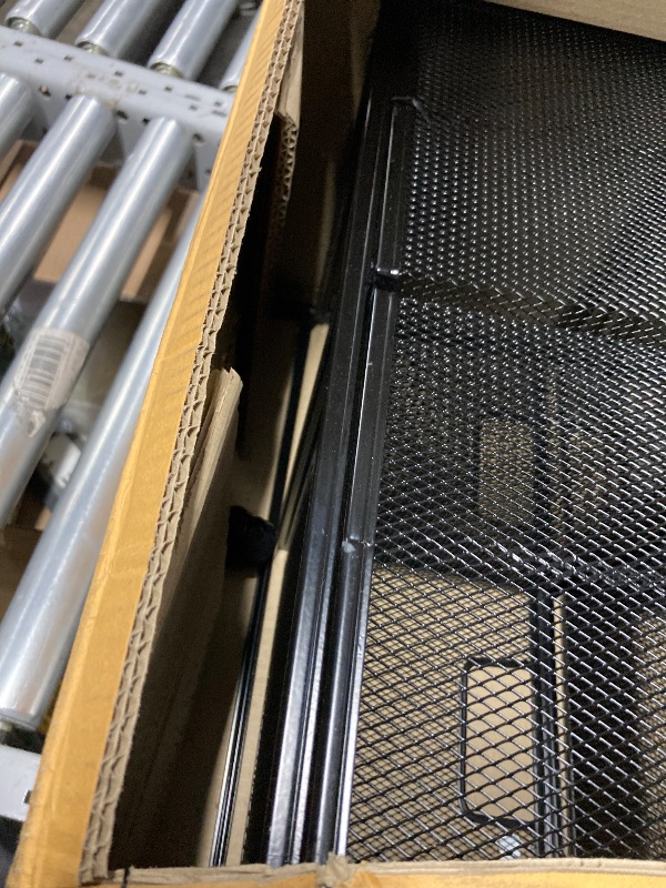 Photo 1 of ***MISSING WHEELS***Mind Reader Multipurpose Rolling Cart with Drawers, Office Storage Organizer, Utility Cart, Metal Mesh, Black***MISSING WHEELS***